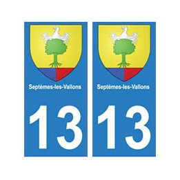 13 Septèmes-les-Vallons ville autocollant plaque