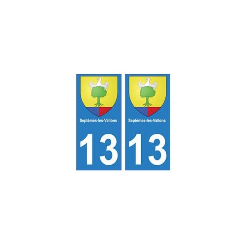 13 Septèmes-les-Vallons ville autocollant plaque