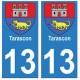 13 Tarascon ville autocollant plaque