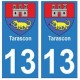 13 Tarascon ville autocollant plaque