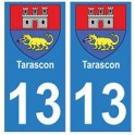 13 de la ciudad de Tarascon placa etiqueta