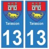 13 Tarascon ville autocollant plaque