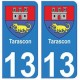 13 Tarascon ville autocollant plaque