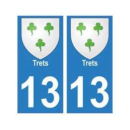 13 Trets ville autocollant plaque