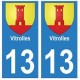 13 city of Vitrolles sticker plate
