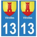 13 de la ciudad de Vitrolles placa etiqueta