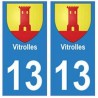 13 Vitrolles ville autocollant plaque