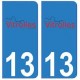 13 Vitrolles ville autocollant plaque