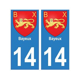 14 Bayeux ville autocollant plaque