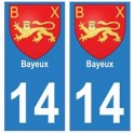 14 Bayeux ville autocollant plaque