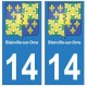 14 Blainville-sur-Orne ville autocollant plaque