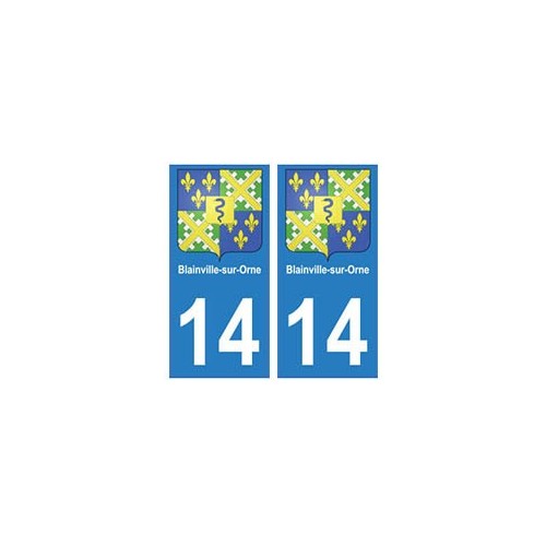 14 Blainville-sur-Orne ville autocollant plaque