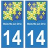 14 Blainville-sur-Orne ville autocollant plaque