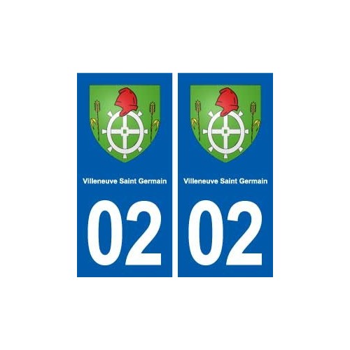 02 Villeneuve-Saint-Germain blason ville autocollant plaque sticker