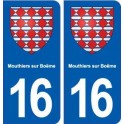 16 Mouthiers sur Boëme blason ville autocollant plaque sticker