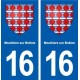 16 Mouthiers sur Boëme blason ville autocollant plaque sticker