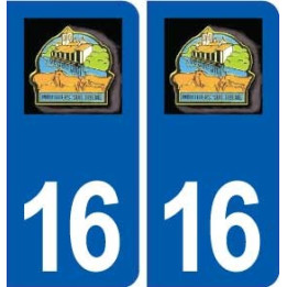 16 Mouthiers sur Boëme logo ville autocollant plaque sticker