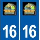 16 Mouthiers sur Boëme logo ville autocollant plaque sticker