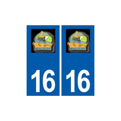 16 Mouthiers sur Boëme logo ville autocollant plaque sticker
