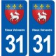 31 Rieux-Volvestre blason ville autocollant plaque stickers