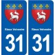 31 Rieux-Volvestre blason ville autocollant plaque stickers
