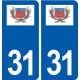 31 Rieux-Volvestre logo ville autocollant plaque stickers