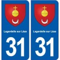 31 Lagardelle-sur-Lèze blason ville autocollant plaque stickers