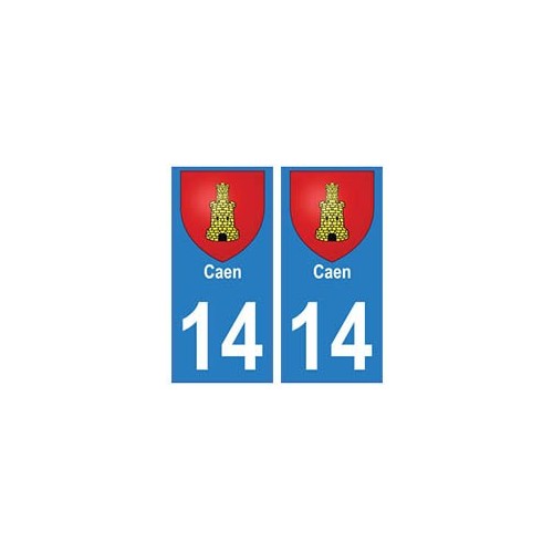 14 Caen ville autocollant plaque