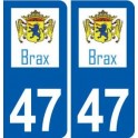 47 Brax logo autocollant plaque stickers ville