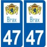 47 Brax logo autocollant plaque stickers ville