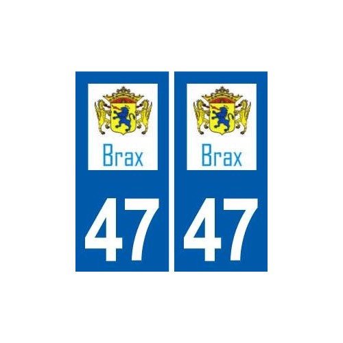 47 Brax logo autocollant plaque stickers ville