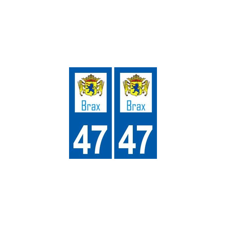 47 Brax logo autocollant plaque stickers ville