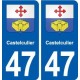 47 Castelculier blason autocollant plaque stickers ville