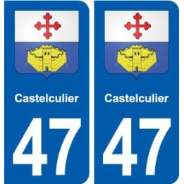 47 Castelculier blason autocollant plaque stickers ville
