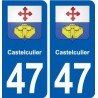 47 Castelculier blason autocollant plaque stickers ville