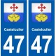 47 Castelculier blason autocollant plaque stickers ville