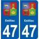 47 Estillac blason autocollant plaque stickers ville