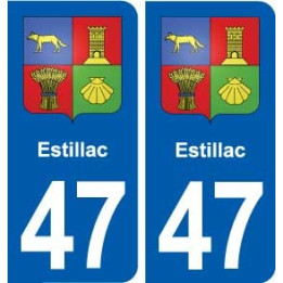 47 Estillac blason autocollant plaque stickers ville