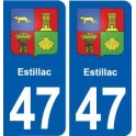 47 Estillac blason autocollant plaque stickers ville