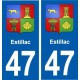 47 Estillac blason autocollant plaque stickers ville