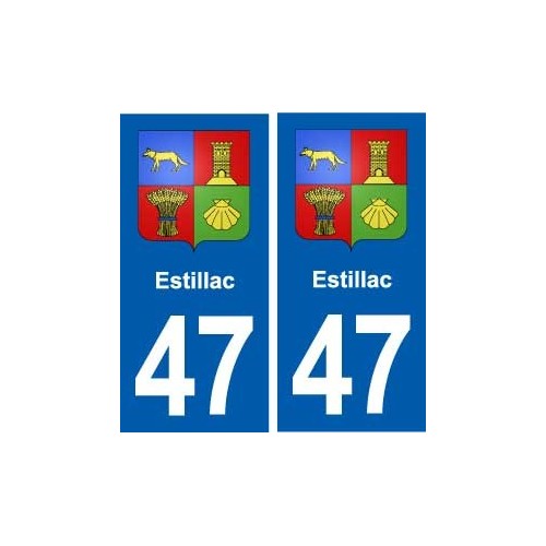 47 Estillac blason autocollant plaque stickers ville