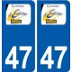 47 Estillac logo autocollant plaque stickers ville