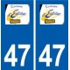 47 Estillac logo autocollant plaque stickers ville