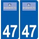 47 Barbaste logo autocollant plaque stickers ville