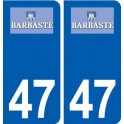 47 Barbaste logo autocollant plaque stickers ville