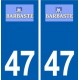 47 Barbaste logo autocollant plaque stickers ville