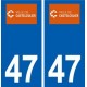 47 Castelculier logo autocollant plaque stickers ville