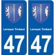 47 Laroque-Timbaut blason autocollant plaque stickers ville