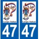 47 Laroque-Timbaut logo autocollant plaque stickers ville