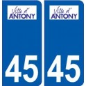 45 Artenay logo ville autocollant plaque stickers